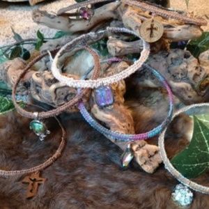 handmade hemp choker necklace with pendants